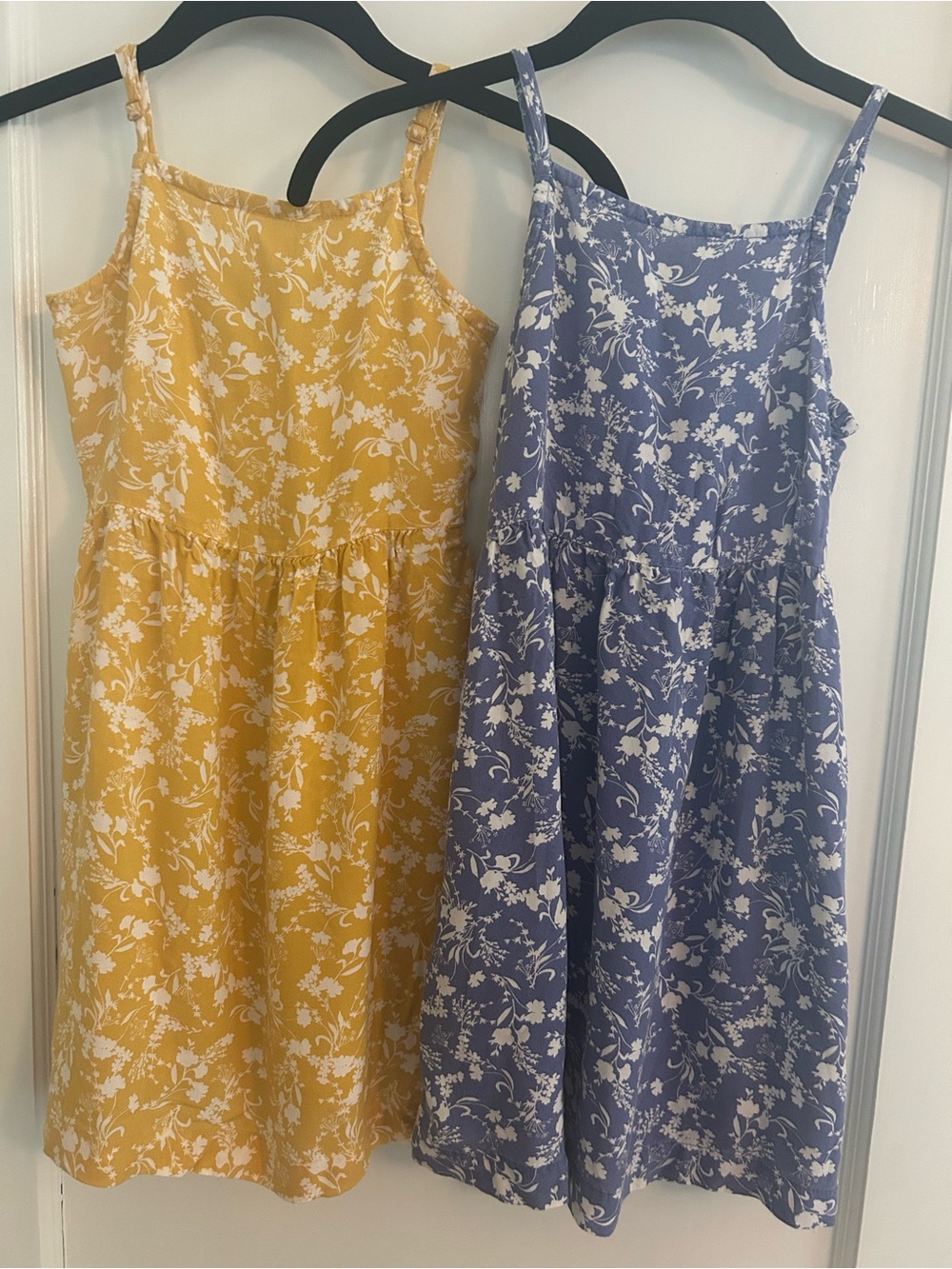 Girls size 8 Old Navy Floral spaghetti straps yellow and blue Sundress bundle